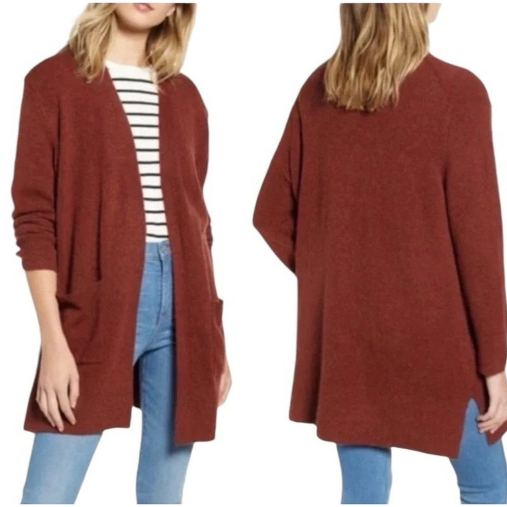 Madewell women's xs‎ winter terracotta rust cardigan alpaca wool blend